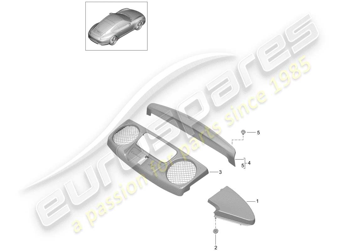 Porsche 991 (2013) LINING Part Diagram