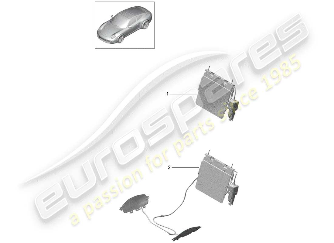 Porsche 991 (2013) lumbar support Part Diagram