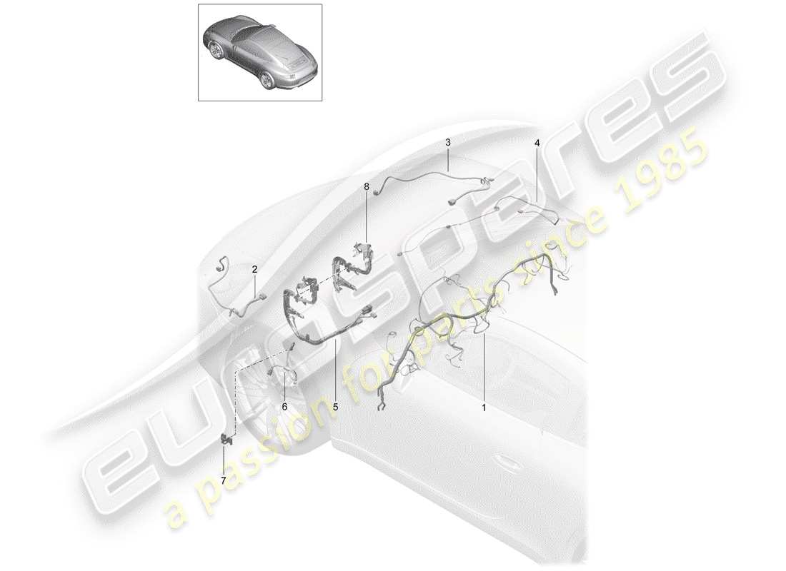 Porsche 991 (2013) wiring harnesses Part Diagram