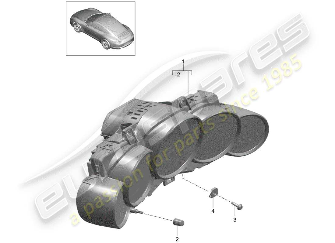 Porsche 991 (2013) Instruments Part Diagram