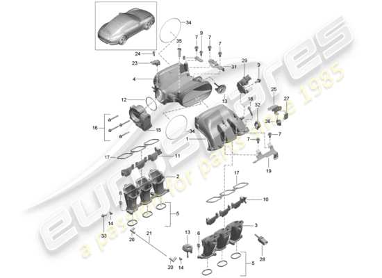 a part diagram from the Porsche 991 (2013) parts catalogue