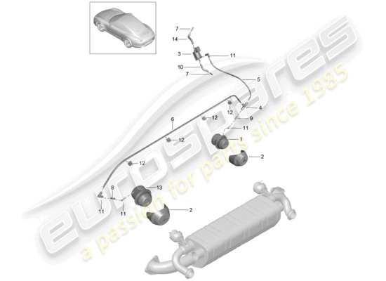 a part diagram from the Porsche 991 parts catalogue