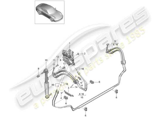 a part diagram from the Porsche 991 parts catalogue