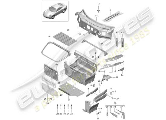 a part diagram from the Porsche 991 parts catalogue