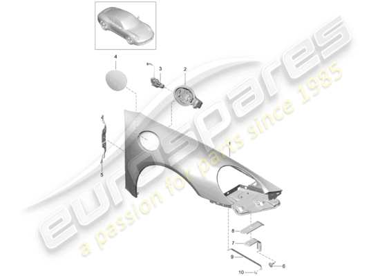 a part diagram from the Porsche 991 parts catalogue