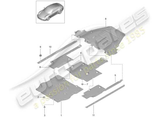 a part diagram from the Porsche 991 parts catalogue