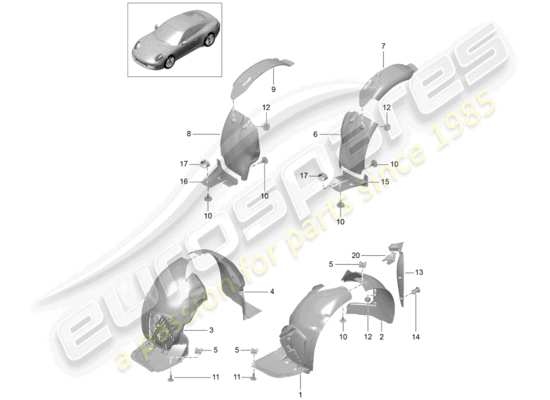 a part diagram from the Porsche 991 parts catalogue