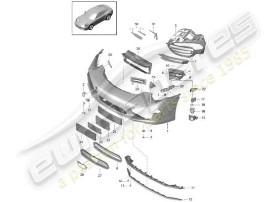 a part diagram from the Porsche 991 parts catalogue