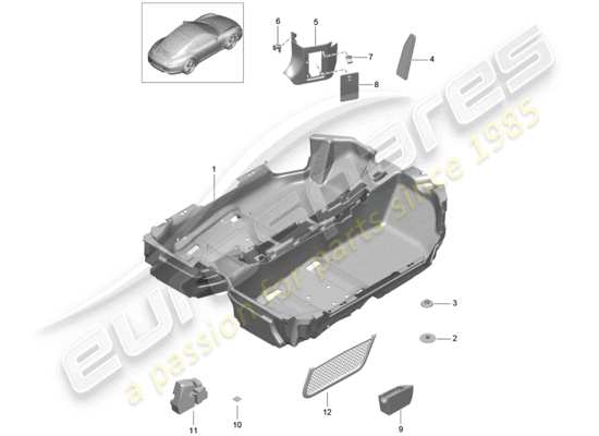 a part diagram from the Porsche 991 parts catalogue