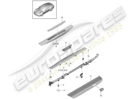 a part diagram from the Porsche 991 parts catalogue