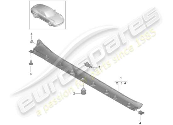 a part diagram from the Porsche 991 parts catalogue