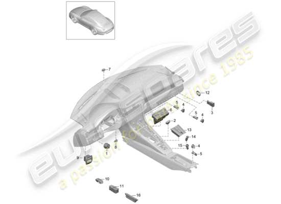 a part diagram from the Porsche 991 (2013) parts catalogue