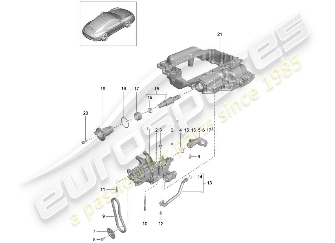 Porsche 991 (2014) oil pump Part Diagram