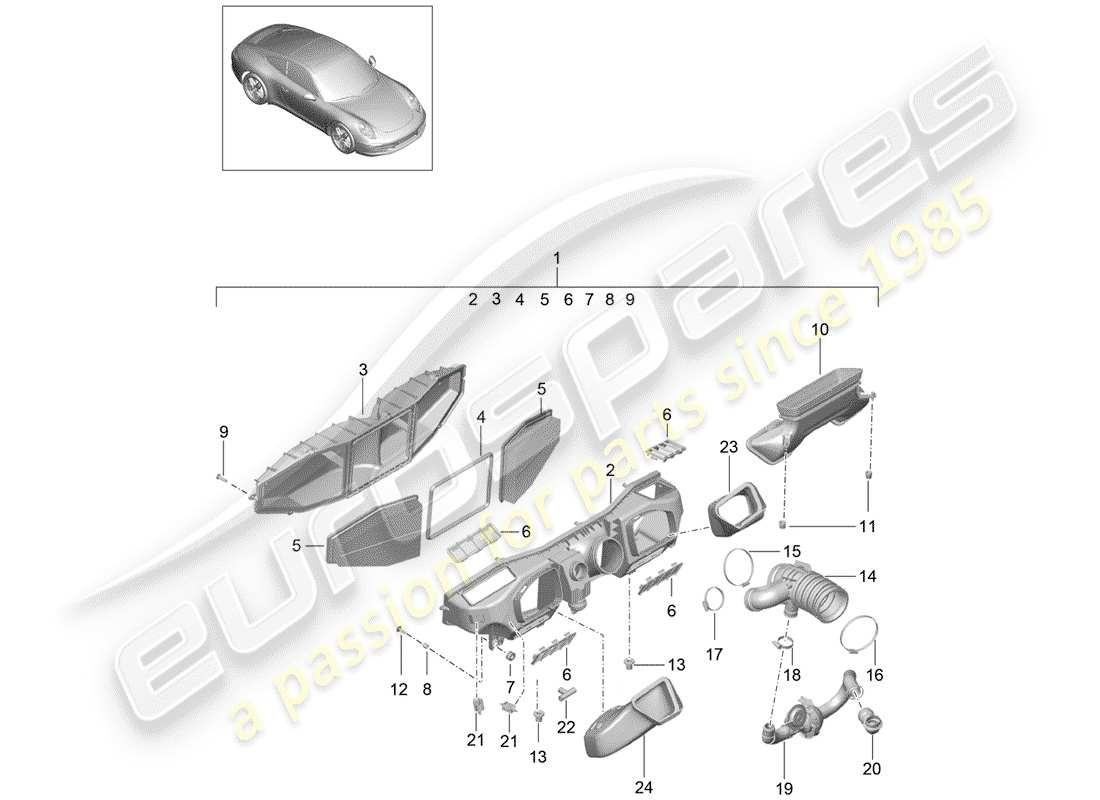 Porsche 991 (2014) AIR CLEANER Part Diagram