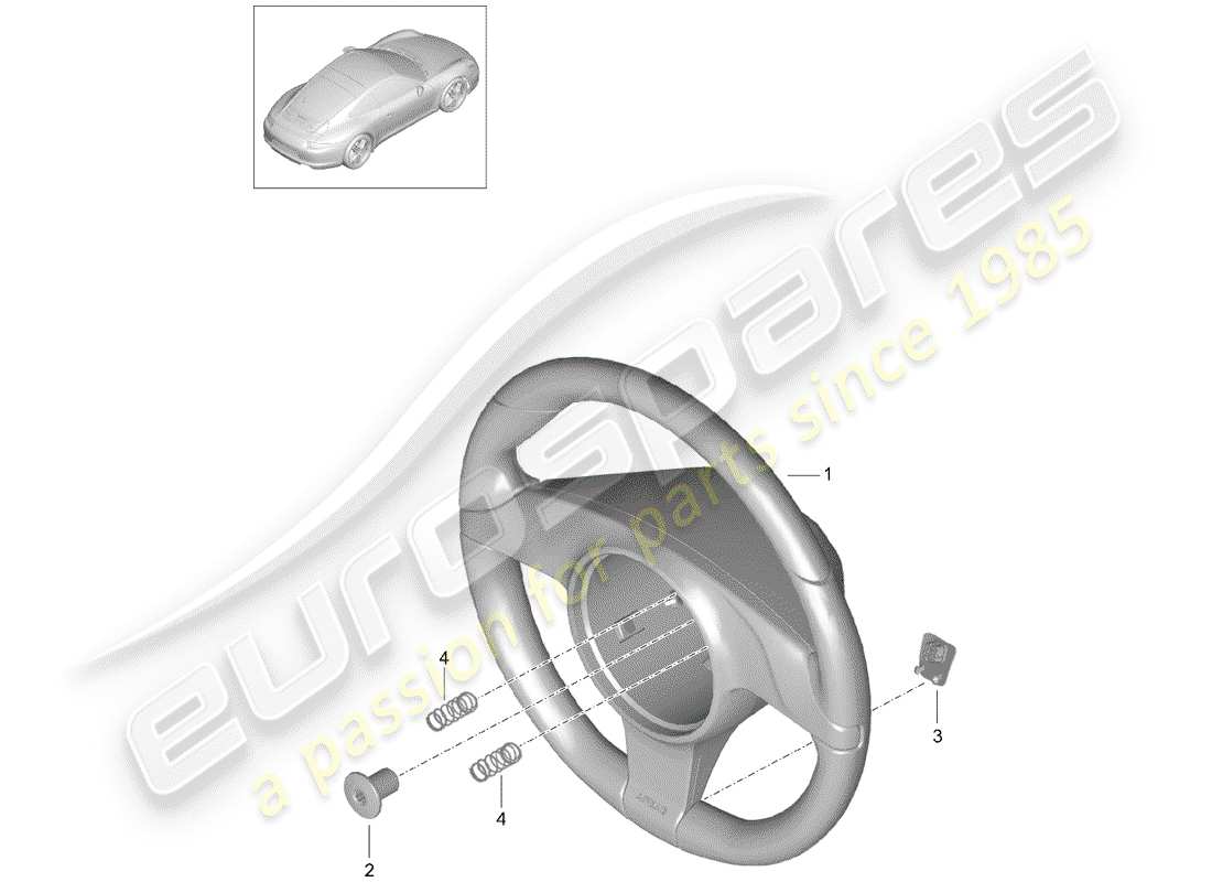 Porsche 991 (2014) Steering Wheels Part Diagram