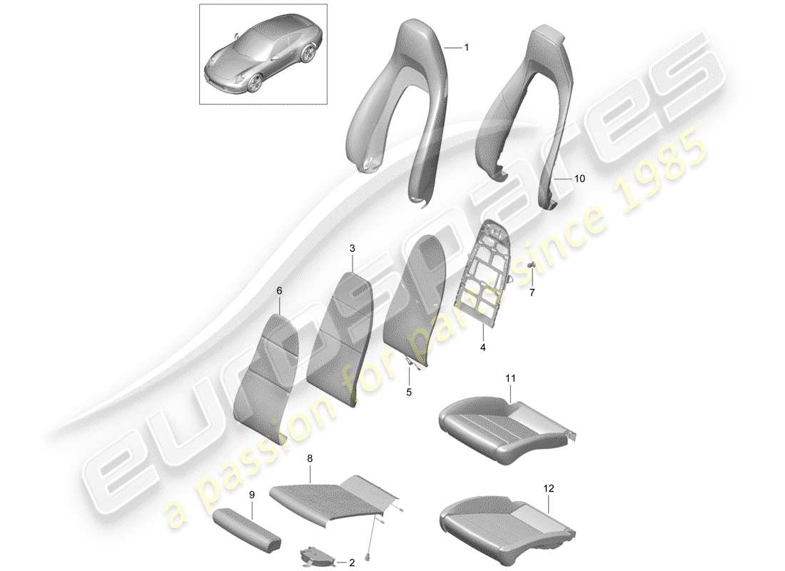 Porsche 991 (2014) foam part Part Diagram