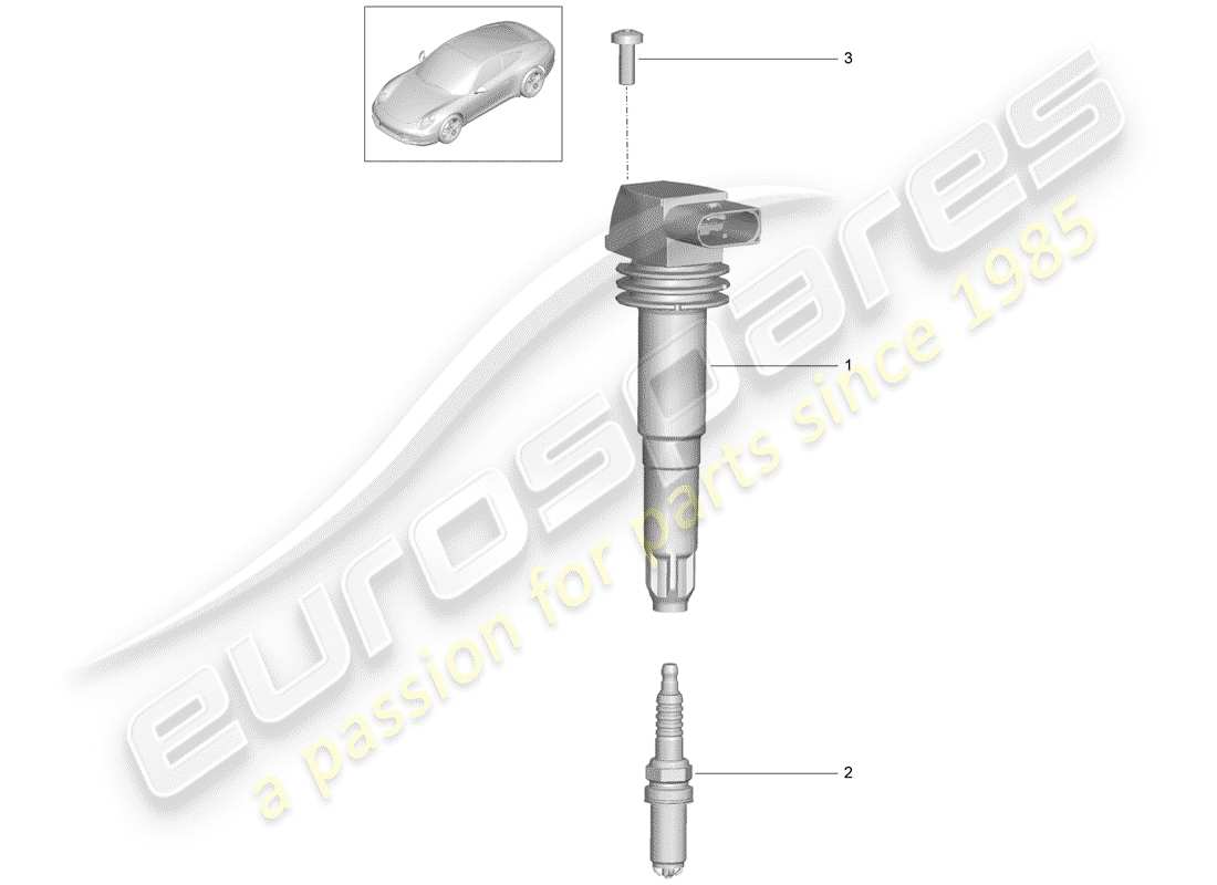 Porsche 991 (2014) IGNITION SYSTEM Part Diagram