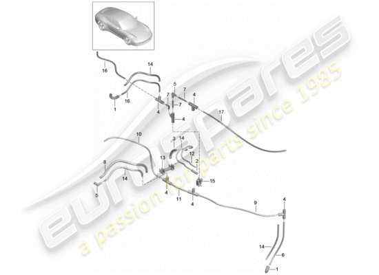 a part diagram from the Porsche 991 parts catalogue