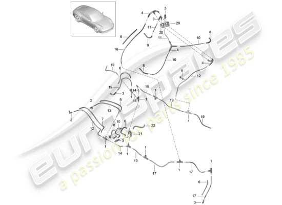 a part diagram from the Porsche 991 parts catalogue