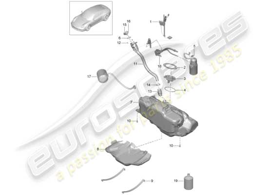 a part diagram from the Porsche 991 (2014) parts catalogue