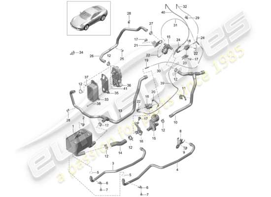 a part diagram from the Porsche 991 parts catalogue