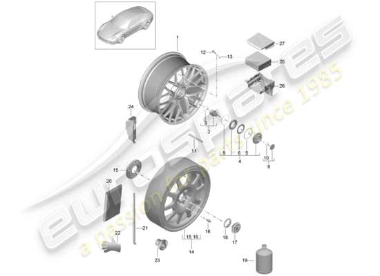 a part diagram from the Porsche 991 parts catalogue