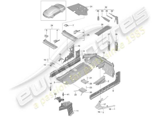 a part diagram from the Porsche 991 parts catalogue