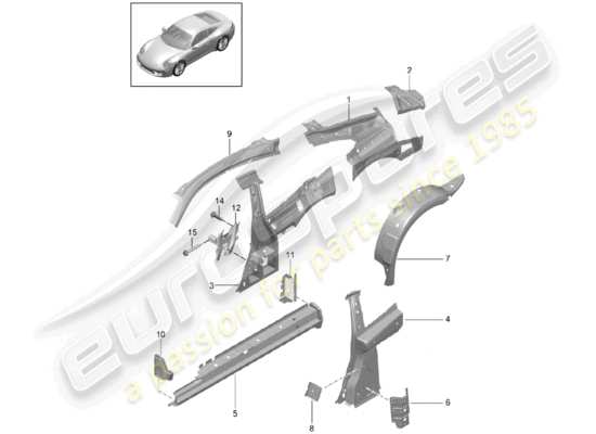 a part diagram from the Porsche 991 parts catalogue