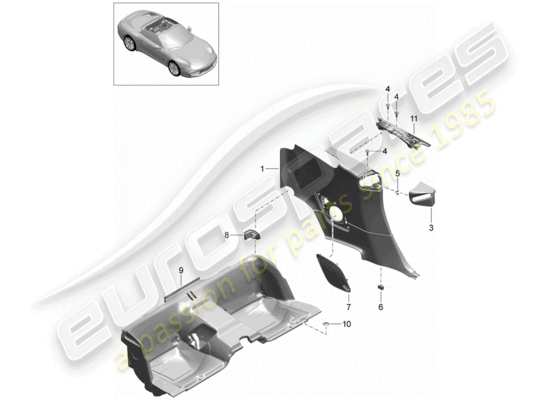 a part diagram from the Porsche 991 parts catalogue