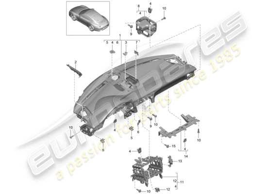 a part diagram from the Porsche 991 parts catalogue