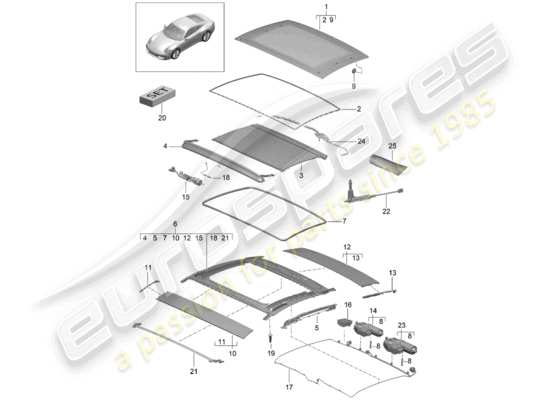 a part diagram from the Porsche 991 (2014) parts catalogue