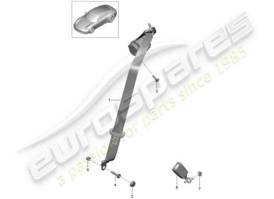 a part diagram from the Porsche 991 parts catalogue