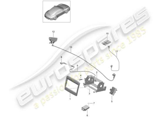 a part diagram from the Porsche 991 (2014) parts catalogue