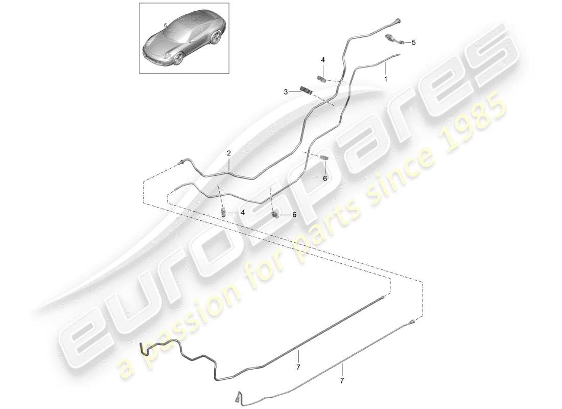Porsche 991 (2015) fuel system Part Diagram