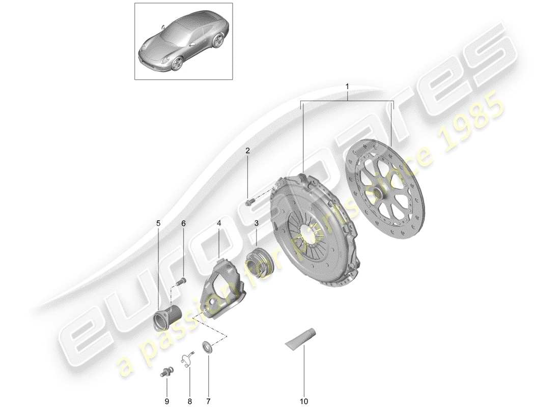 Porsche 991 (2015) clutch Part Diagram