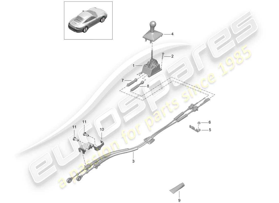 Porsche 991 (2015) transmission control Part Diagram