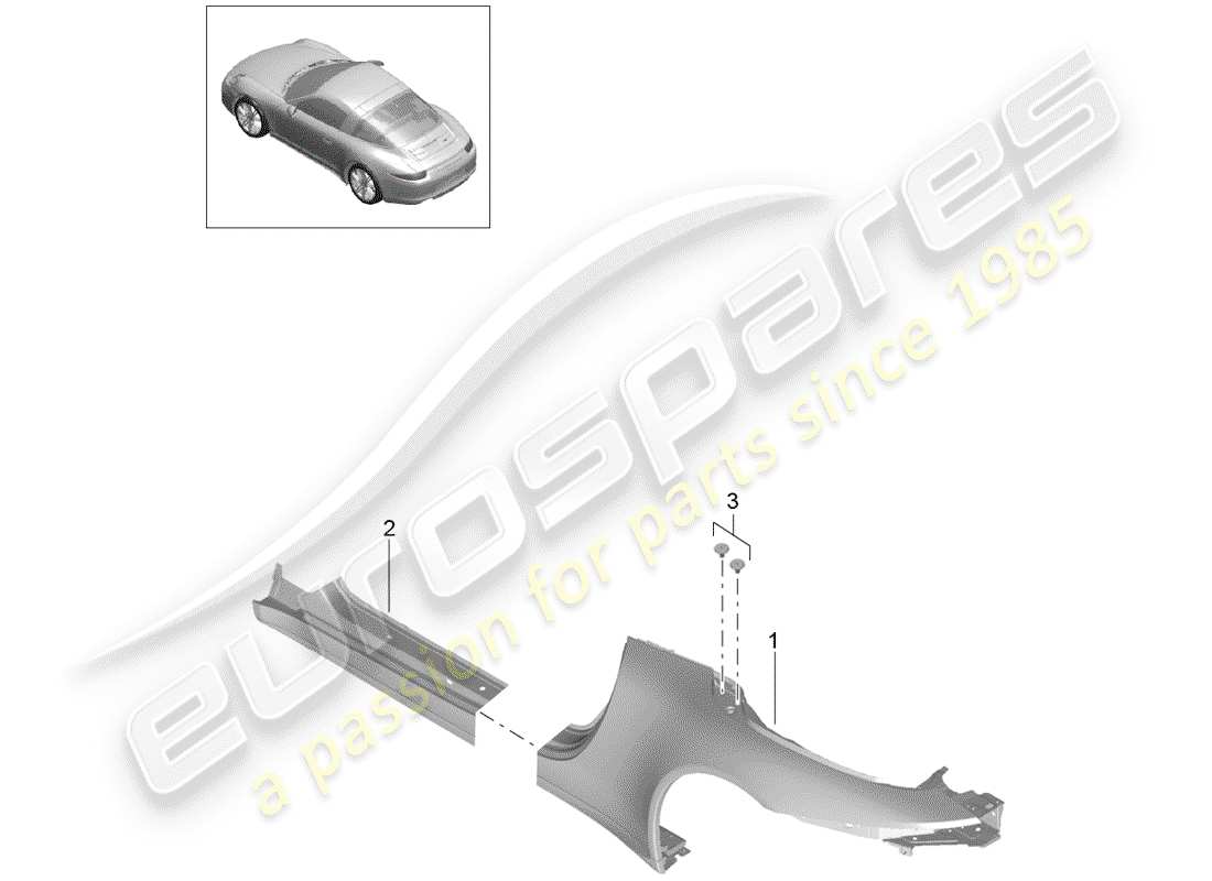 Porsche 991 (2015) SIDE PANEL Part Diagram