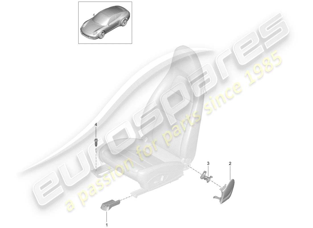 Porsche 991 (2015) SEAT Part Diagram
