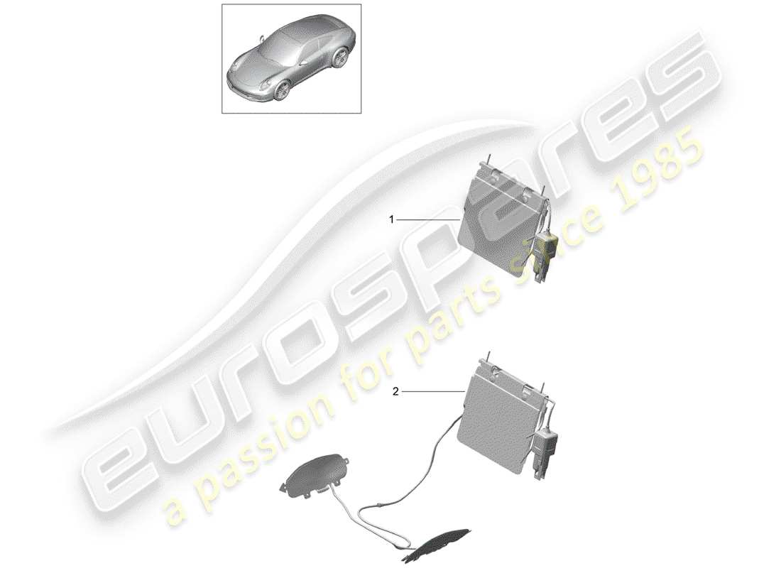Porsche 991 (2015) lumbar support Part Diagram