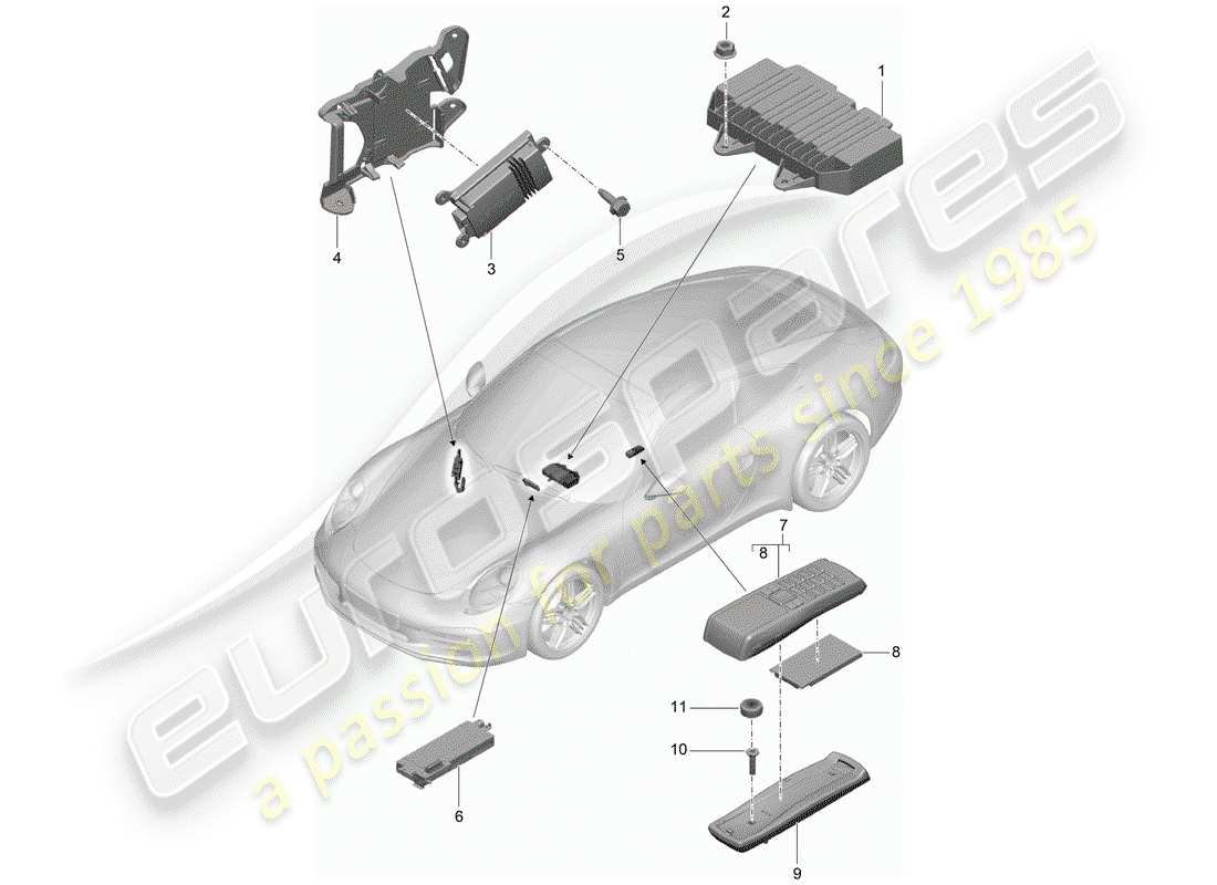 Porsche 991 (2015) AMPLIFIER Part Diagram