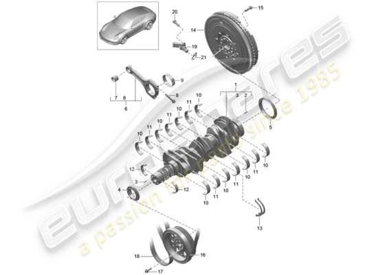 a part diagram from the Porsche 991 parts catalogue