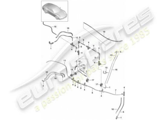 a part diagram from the Porsche 991 parts catalogue