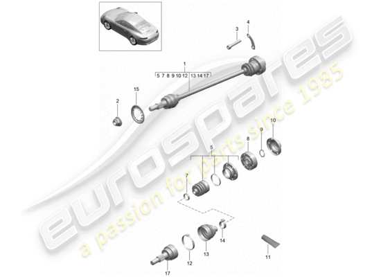 a part diagram from the Porsche 991 parts catalogue