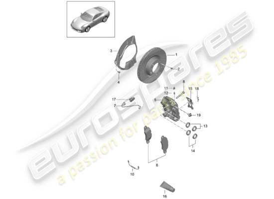 a part diagram from the Porsche 991 parts catalogue