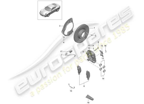 a part diagram from the Porsche 991 parts catalogue