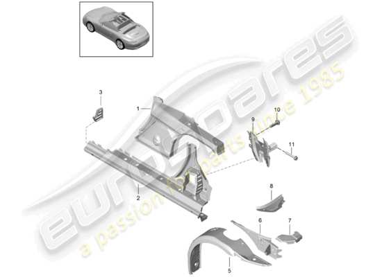 a part diagram from the Porsche 991 (2015) parts catalogue