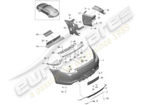 a part diagram from the Porsche 991 parts catalogue