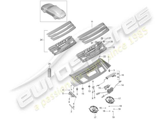 a part diagram from the Porsche 991 parts catalogue