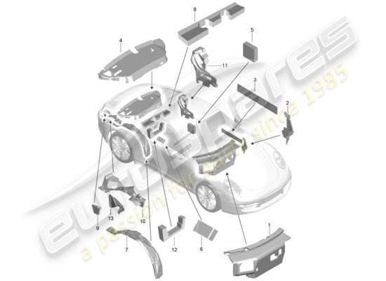 a part diagram from the Porsche 991 parts catalogue