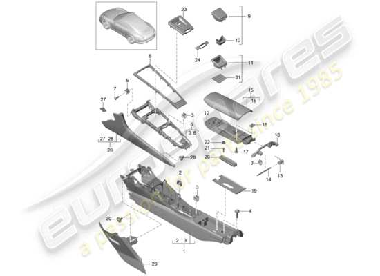 a part diagram from the Porsche 991 parts catalogue